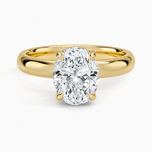 Luxury Perfect Solitaire <b>Ring</b> <b>Crafted</b> in Genuine 14K Yellow Gold - Product Image 1