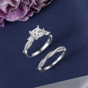 Anillo de Compromiso de Oro Blanco de 14K para Mujer, Corte Princesa, 2.00 Quilates, Color F, Claridad VS2, con Diamantes, Asequible, Certificado por IGI - Product Image 4