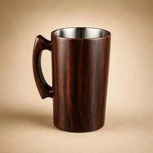 Taza de Café Cónica de Madera, Taza de Té de Madera Maciza, Ecológica, para Oficina, Vajilla, Venta al por Mayor - Product Image 2