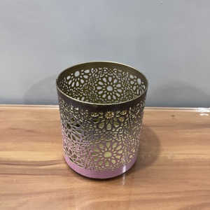 Modern Iron Etched Candle Holder Decorative <b>Tealight</b> Votive Holder Floral Pattern Table <b>Lantern</b> Home Wedding Decor - Product Image 2