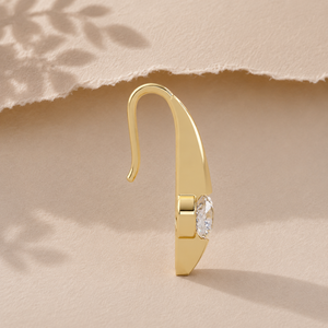 Classic Dangle <b>Hook</b> <b>Earrings</b> 18K Pure Gold IGI Certified Round Brilliant Cut Lab Grown Diamond Bridal <b>Earrings</b> Custom Jewelry - Product Image 5