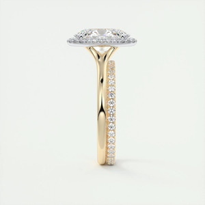 แหวนหมั้นเพชรรูปวงรีสีเหลืองทองประดับเพชรแล็บโกรว์ - Product Image 3