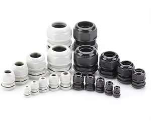 Presse-étoupe en plastique noir avec joint d'étanchéité en nylon IP68 PG7 PG9 PG13.5 PG21, connecteur de câble en nylon pour fixation de fils - Product Image 1