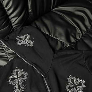 Full Rhinestone Custom Logo Pullover Hoodie Fleece 100% Cotton <b>Sparkly</b> Pocket Regular Fit Unisex Streetwear Autumn Eco-Friendly - Product Image 4