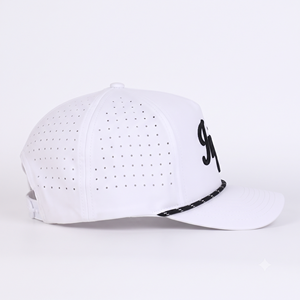 Gorra de Béisbol Personalizada con Logotipo Bordado en 3D, Perforada con Láser, con Cierre a Presión, Blanca, Impermeable, para Golf y Actividades al Aire Libre, OEM - Product Image 5