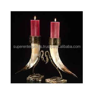 Royal Decor Cuerno Vela Linternas Decoración para el hogar Velas perfumadas de lujo Titulares de luz de té Cera Votiva Tarro Soportes de velas - Product Image 1
