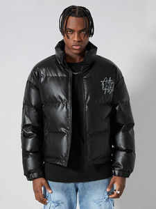 Veste d'hiver matelassée pour homme, isolée thermiquement, imperméable, coupe-vent, avec capuche, fournisseur en gros - Product Image 1