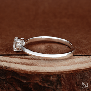 Petite Elongated Cushion Diamond <b>Ring</b> with <b>Split</b> Shank Band IGI Certified Lab Grown 10K Gold - Product Image 2