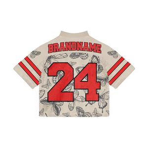 Camiseta de Fútbol Americano BRANDNAME 24, Cuello en V, Doble Tirante, Corte Ajustado, Unisex, Malla de Poliéster Transpirable, Tallas Grandes, Impresión Personalizada - Product Image 2