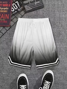 Shorts pour hommes légers, couleur unie, en polyester, avec cordon de serrage à la taille, séchage rapide, décontractés, sportifs, mi-longs, en tissu satiné tissé - Product Image 3