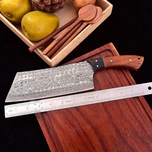 Couteau de chef artisanal en acier Damas, manche en bois, étui en cuir, vente en gros, couteaux de survie et de camping - Product Image 5