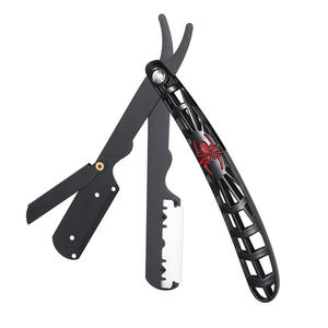 Navaja de barbero recta Cut Throat Shavette con mango de araña, de acero inoxidable y aleación de zinc, de una sola hoja, de Dentavex Corporation - Product Image 2