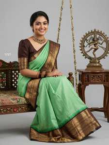 Sari en soie noir dessiné à la main pour femme, traditionnel indien pakistanais, longueur ras du sol, ethnique, coupe classique, toutes saisons - Product Image 4