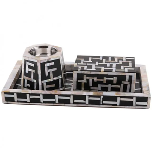 Juego de Incienso NexaPearl con Incrustaciones de Madreperla, Quemador de Incienso Contemporáneo con Mosaico de Conchas para Interiores Modernos y Lujosos - Product Image 1