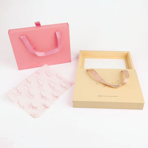 Custom Eco-Friendly Handmade Pink Valentine's Day Luxury <b>Gift</b> <b>Box</b> for Jewelry Cardboard Sliding Drawer Ribbon Handle Hot - Product Image 2