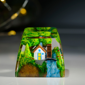 Teclas Místicas de Anime, Teclas Artesanales Personalizadas, Teclas Anime Lindas, Teclas Verdes, Juego de Teclas, Teclas de Resina - Product Image 1