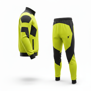 Mens Heavy weight Panel Tracksuit <b>Zip</b> <b>Up</b> <b>Jacket</b> Jogger Set Contrast Color Streetwear Training Sports Suit Custom Logo OEM - Product Image 4