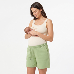 Women <b>Maternity</b> Nursing Sweat <b>Shorts</b> 100% Cotton Fleece Pregnancy Sweat <b>Shorts</b> With Pockets Drawstring Waist <b>Maternity</b> <b>Shorts</b> - Product Image 4