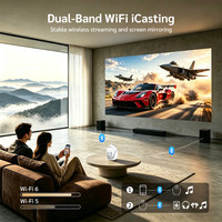 Mini-projecteur vidéo intelligent à prix réduit avec LOGO GRATUIT, 300 ANSI, 720P, prend en charge 1080P 4K, H723, lecteur multimédia Home Cinéma