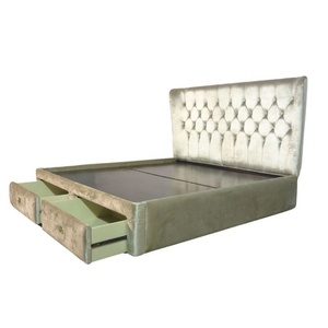 Sang trọng bọc giường cỡ vua với ngăn kéo lưu trữ khung giường bằng gỗ cho đồ nội thất phòng ngủ hiện đại và đồ nội thất khách sạn - Product Image 5