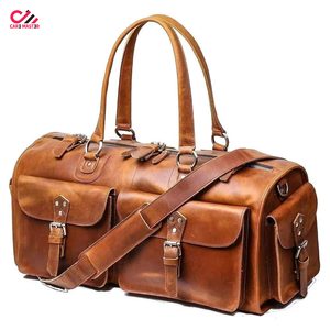 Sac de voyage sportif personnalisé de grande taille, imperméable, en cuir véritable, fermeture éclair robuste, sac de week-end de luxe pour hommes et femmes - Product Image 6