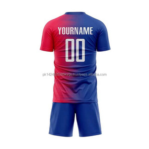 Custom High Quality Printed Sublimation Soccer Jerseys Uniform Sets 100% Polyester V-neck Sportswear for Clubs - Product Image 3