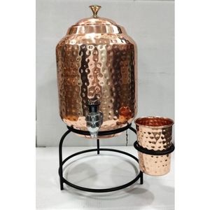 Distributeur d'eau en cuivre de qualité supérieure avec support, distributeur de boissons en cuivre de qualité alimentaire, fournisseur OEM - Product Image 4