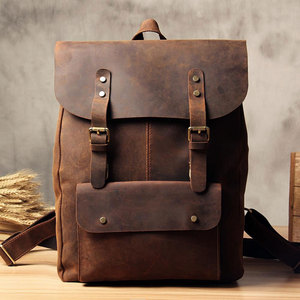 Competitive Price Men And Women Usage Zipper Compartments <b>Laptop</b> Pockets <b>Leather</b> <b>Backpacks</b> Latest Design <b>Leather</b> Made <b>Backpacks</b> - Product Image 1
