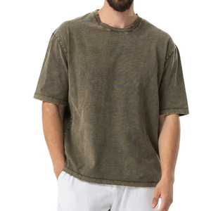 T-shirt surdimensionné vintage délavé à l'acide pour hommes, 100% coton et polyester, vente en gros de t-shirts délavés à l'acide - Product Image 4