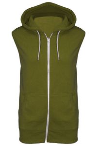 <b>Men's</b> <b>Sleeveless</b> Hooded Zipper Solid Color Knitted Casual <b>Hoodie</b> Regular Fit Autumn Wear Fleece Workout Top Fashion Customized P - Product Image 4