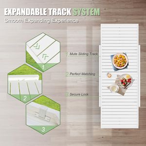 Tavolo da Pranzo Regolabile in Alluminio da 35-71 Pollici, Estensibile per 4-6 Persone, con Rivestimento E-Coating per Uso Interno ed Esterno, Elegante per Giardino - Product Image 4