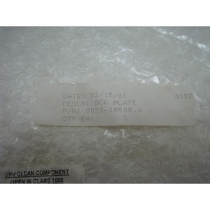 แผ่นรอง AMAT 0020-18508, ชิ้นส่วนอะไหล่สำหรับอุปกรณ์เซมิคอนดักเตอร์ระดับโลกที่เชื่อถือได้ - Product Image 1