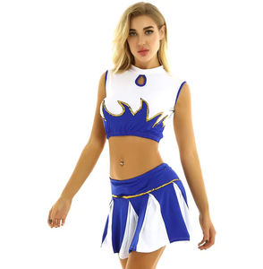 Conjunto de Uniforme de Animadoras Personalizado, Top sin Mangas, Falda Plisada y Traje de Baile para Mujeres Adultas, Poliéster - Product Image 3