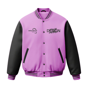 Chaqueta Varsity Personalizada OEM con Bordado, Forro Polar y Cuero, Colorida, de Manga Larga, con Parches de Chenilla y Letras, para Hombre - Product Image 1