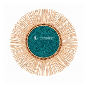Handwoven Bohemian Rustic Seagrass <b>Wall</b> Hanging Round <b>Wall</b> Decor Natural Fiber Floral Design for Living Room & Bedroom - Product Image 2