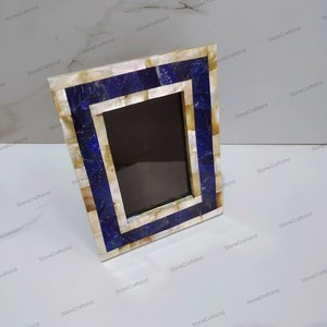 Handmade Resin Inlay <b>Photo</b> <b>Frame</b> with Mother Pearl Blue Decorative Tabletop <b>Frame</b> Portable Modern Design for Home Wedding Gift - Product Image 5