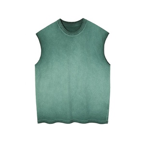 เสื้อกล้ามถักแขนกุดคอกลมสีดำสำหรับผู้ชาย สีพื้น สวมใส่สบายๆ ไซส์ใหญ่ - Product Image 3
