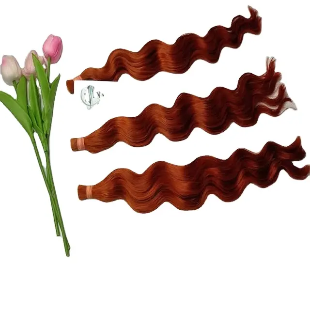Atacado natural onda extensões de cabelo em massa cor personalizada sem trama genial do cabelo virgem vietnamita