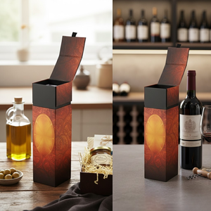 Eco Kraft <b>Bottle</b> <b>Box</b> with Matte Lamination & Embossing | Cardboard Wine & Oil Packaging with Sponge Lining Insert Gift Packaging - Product Image 4