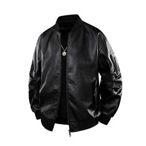 High Quality Custom <b>Winter</b> Long Sleeves Stand Front Motorcycle Men's Leather <b>Jacket</b> OEM <b>Waterproof</b> Breathable Fashion Wholesale - Product Image 1