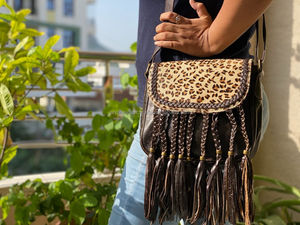 Sac à bandoulière en cuir pour femmes, pochette élégante à la mode, avec imprimé d'animaux, - Product Image 3