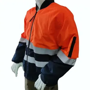 Men Long Sleeve Reflective Security <b>Working</b> <b>Jacket</b> Waterproof Protective Safety <b>Construction</b> Reflector Tape <b>Jackets</b> - Product Image 4
