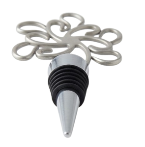 Bouchons de bouteille de vin réutilisables en acier inoxydable plaqué argent, portables et personnalisés, à bas prix - Product Image 2