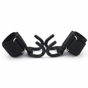 Ganchos de entrenamiento de hierro fundido de alta resistencia, ajustables, plegables, accesorio de barra con mancuernas, empuñaduras de varilla de elevación de potencia para gimnasio, levantamiento de pesas - Product Image 1