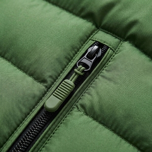 Men's Olive Green Color Puffer Jacket Winter <b>Coat</b> <b>Stand</b> Collar Zip Up Outdoor Streetwear Custom Apparel OEM ODM - Product Image 6