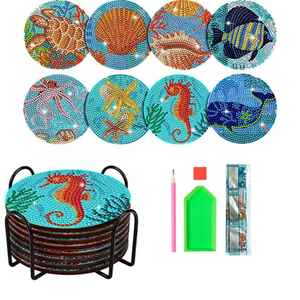 Juego de Manteles Individuales y Posavasos de Vidrio con Cuentas Blancas y Negras Hechos a Mano, Accesorios Elegantes para Mesa de Comedor Redonda, Estilo Moderno - Product Image 3