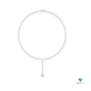 Collier pendentif en or blanc 27,65 carats avec diamant rond cultivé en laboratoire, en or massif 14 carats - Product Image 1