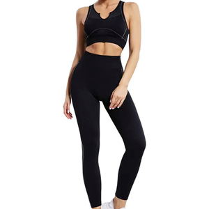 Ensemble de yoga réversible à haute élasticité, style nouveau, en spandex/polyester, séchage rapide, vêtements de sport pour femmes, ensemble 2 pièces, fabriqué avec les meilleurs matériaux - Product Image 1