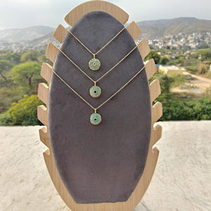 สร้อยคอจี้ทรงกลมประดับอะเมโซไนต์ธรรมชาติชุบทอง 18k พร้อมเพชร CZ เม็ดเล็กๆ ติดตั้งบนตัวเรือนแบบเบเซล พร้อมสายสร้อยแบบเคเบิล สำหรับผู้หญิงและเด็กผู้หญิง - Product Image 6