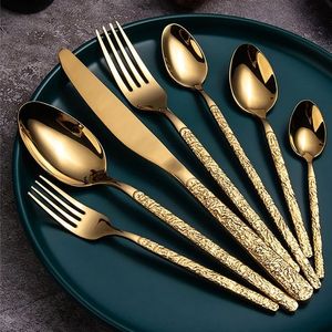 Juego de Cubiertos de Acero Inoxidable Dorado, Tenedores, Cucharas, Cuchillos, Vajilla para Catering, Bodas, Restaurantes, Hoteles - Product Image 3